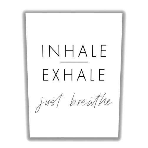 WESTBROOK DESIGN STUDIO Inhale Exhale Inspirational Typography Word Wall Art - 11x14 UNFRAMED Print - Makes a Great Gift for Lovers of Peaceful, Relaxation, Zen, Spa, Motivational Decor. “Inhale Exhale Just Breathe”