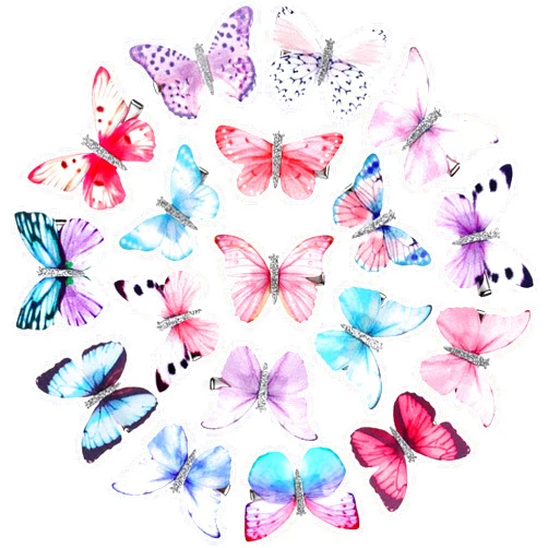 Boao 18 Pieces Butterfly Hair Clips Glitter Barrettes Butterfly Snap Hair Clips for Teens Women Hair Accessories (Fresh)