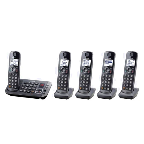 Panasonic KX-TGE645M ( 5 Handsets ) Cordless Phone With Digital Answering System ( Expandable ) DECT 6.0 (Renewed)