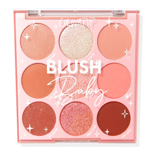 ColourPop Eyeshadow Palette - Eye Makeup Palette with Matte, Metallic, Matte Sparkle & Glitter Finishes - High-Pigment Eye Makeup with a Long-Wearing Formula - Blush Baby (0.3 oz)