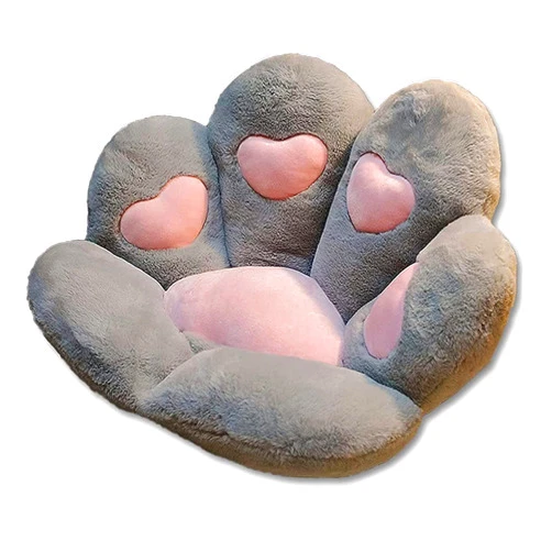 BYDEFPOK Cute Cat Paw Seat Cushion - Comfortable Lazy Sofa Soft Chair Floor Cushion, Office Chairs, Gaming Chair Pillow - Cat Paw Pillow Cushion for Office Workers Girlfriend Gift Cat Nest (Grey)
