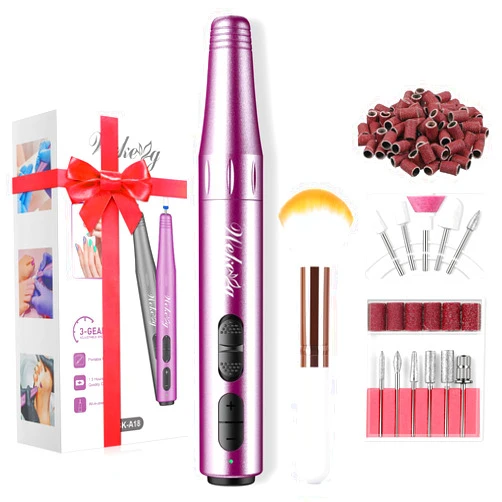 WEKENG Cordless Nail Drill File Kit: Portable Electric Manicure and Pedicure Set for Gel Acrylic Nail - Professional Buffer Tool for Toenail - Dip Powder Nail Dremel Grinder Polish Cuticle Remover Machine