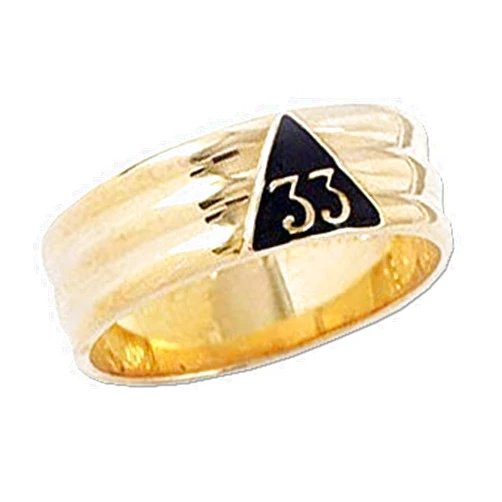 C&D Masonic Jewelry / Mason Zone Masonic Rings for Men - Gold Plated - Scottish Rite 33rd Degree Grooved Band - Stainless Steel Freemason Ring/Masonic Ring - Freemason's Jewelry Masonic Rings for Free Masons