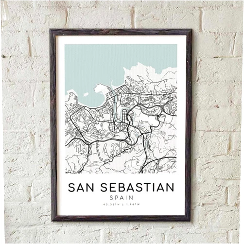 MG Global Modern Print of SAN Sebastian Spain | 11x17 12x18 16x24 24x36 Minimal Hometown Unframed Poster | Minimalism City Wall Art for Gift | Minimalsit Home Office Decor