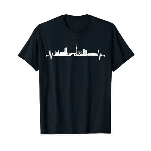 München Motive & Bekleidung für Münchener Munich Skyline with Olympic Tower in the Olympic Park & Variety Square T-Shirt