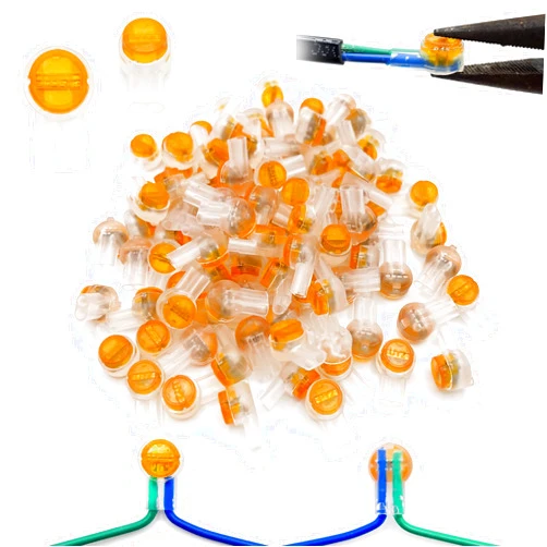 LIUJINCAN UY2 Telephone Wire IDC Butt Splice Connector, K2 Waterproof Gel Connectors for Cable Quick Connection(100 PCS)