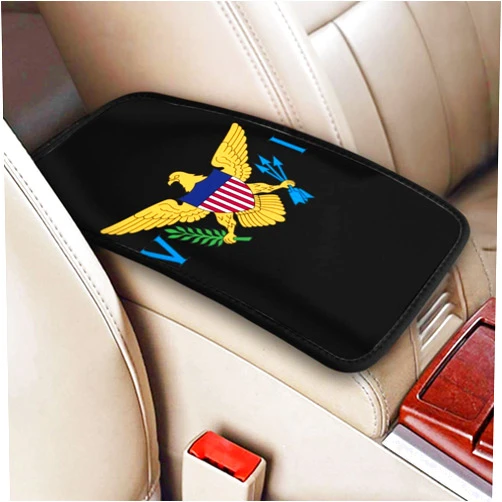 FEIONAGY Us Virgin Islands Flag Car Center Console Pad, Universal Waterproof Car Armrest Seat Box Cover, Car Interior Accessories, Auto Armrest Cover Protector for Most Vehicle, SUV, Truck, Car