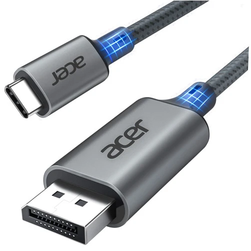 Acer USB C to DisplayPort Cable 6.6 FT (4K@60HZ 2K@165Hz), Type-C to DisplayPort Cord (Sturdy Aluminum, Plug & Play) Thunderbolt 3/4/5 Compatible with MacBook Pro/Air, iPhone 16 Pro/Max, XPS, Surface