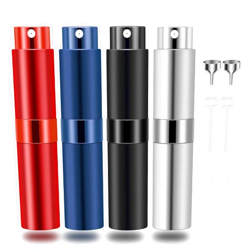 Saiveina 8ml Travel Perfume Atomizer Bottles Refillable, Mini Fragrance Bottles for Perfume, Empty Cologne Sprayer Pocket Perfume Dispenser(4 Pack)
