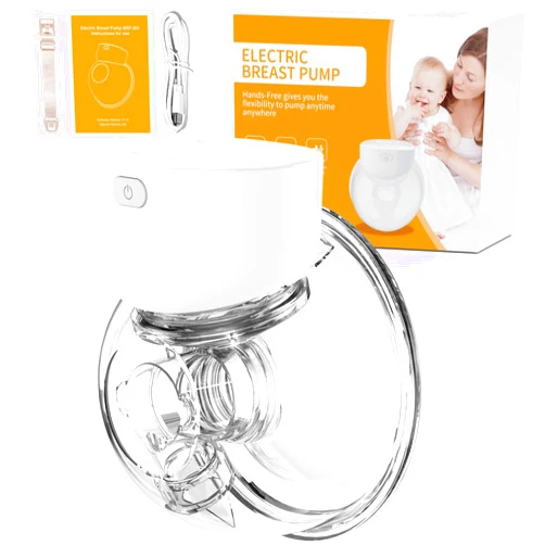 ABOBO Breast Pump Wearable Hands Free Breast Pumps with 2 Modes & 9 Levels, LCD Display Rechargeable Memory Function, 24mm, 1 Pack，White
