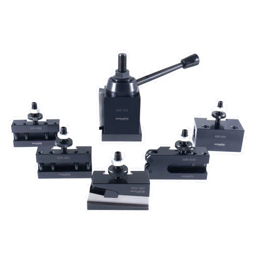 Accusize Industrial Tools 6-Piece BXA Wedge Type Quick Change Tool Post Set for 10-15'' Lathe Swing, Durable Steel Construction, 0251-0222