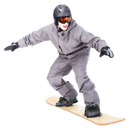 Goplus Wood Snowboard, Sledding Board W/ Adjustable Step-in Bindings, Contoured Foot Deck, ASTM Approved Skiing Board Winter Sports Ideal for Beginners, Kids & Teens Age 5+