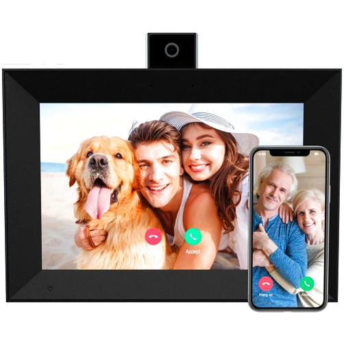Anna Bella Digital Picture Frame 10.1 Inch Smart WiFi Digital Photo Frame IPS HD Touch Screen Video Call Photo Frame with 16GB Storage, Auto-Rotate, Easy Setup to Share Photos or Videos Remotely via AiMOR APP