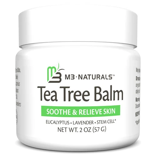 M3 Naturals Tea Tree Oil Foot Balm – Soothing Moisturizer for Dry, Cracked Feet & Nails | Hydrating & Nourishing Skin Care for Tired, Rough, and Calloused Feet | Refreshing 2 oz Balm by M3