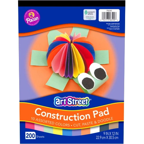 Prang Pacon PAC6590 Construction Paper Pad, 9