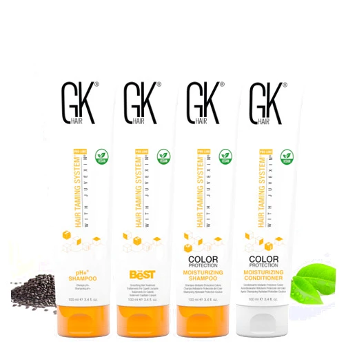 GK HAIR Global Keratin The Best Smoothing Keratin Treatment Kit (3.4 Fl Oz/100ml) Professional Brazilian Complex Blowout Straightening For Silky Smooth & Frizzy Hair