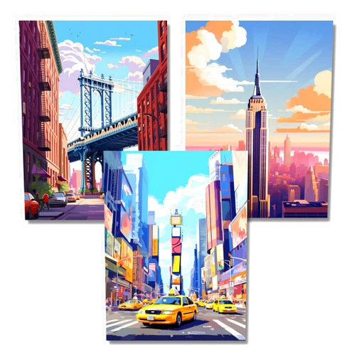 Neopalette Diamond Painting Kits for Adults, Art and Craft, Full Drill Diamond Painting Abstract and Ornaments, DIY 5D Diamond Art Craft (New York)