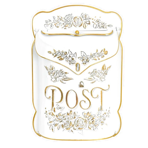 SenJchicwd Vintage Wall Mount Mailbox for Outside Metal Decor Mailboxes Antique Style Nostalgic Charm for Home Door Garden Farmhouse House Decorations (Gold)