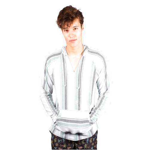 BROOKLYN SURF Men's Baja Hoodie Pullover Sweatshirt Mexican Beach Poncho
