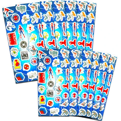 Marvel Spiderman Party Favors for Boys & Girls Bundle ~ 12 Pack Spiderman Sticker Sheets for Kids Birthday Party Goodie Bags | Spiderman Party Supplies