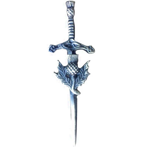 AAR Thistle Badge Kilt Pin Chrome & Antique Plated Finish Highland Wear Kilt Accessory
