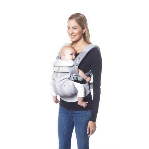 Ergobaby Omni 360 All-Position Baby Carrier for Newborn to Toddler with Lumbar Support & Cool Air Mesh (7-45 Lb), Grey Pink Dots