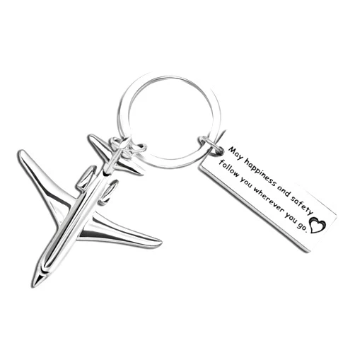 HOUGEBA Airplane Keychain Going Away Retirement Farewell Gift for Best Friend Coworker Pilot Flight Attendant Men and Women