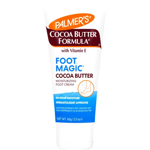 Palmer's Cocoa Butter Formula Foot Magic Moisturizing Foot Cream for Dry, Cracked Heels, Feet Moisturizer with Peppermint Oil & Vitamin E, 2.1 Ounces