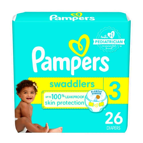 Pampers Swaddlers Diapers - Size 3, 26 Count, Ultra Soft Disposable Baby Diapers