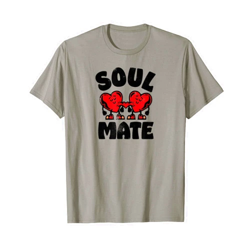 Puddin Threads XOXO Hearts Valentines Day - Him Her Soul Mate Design T-Shirt