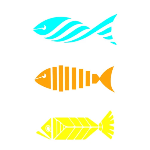 FINGERINSPIRE 3 Pcs Geometric Fish Painting Stencil 11.8x5.9inch Reusable Pinstripe Fish Drawing Template DIY Art Summer Sea Theme Home Decoration Stencil for Painting on Wood Wall Fabric Furniture