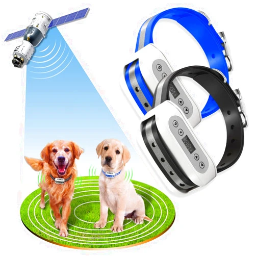 Blingbling Petsfun GPS Wireless Dog Fence System for 2 Dog, Electric Satellite Technology Pet Containment System by GPS Signal Boundary Pets with Waterproof & Rechargeable Collar Receiver (White)
