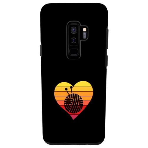 Knit Embroidery Knitwork Knitwear Crocheting Co. Galaxy S9+ Retro Vintage Sunset Knitting Crochet Funny Yarn Knitter Case
