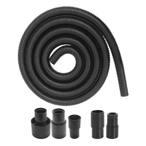 Peachtree Woodworking Supply 10 Foot Long Dust Collection Power Tool Hose Kit with 5 Fittings/Attachments for Multiple Types/Brands of Power Tools and Work Shop Vacuums