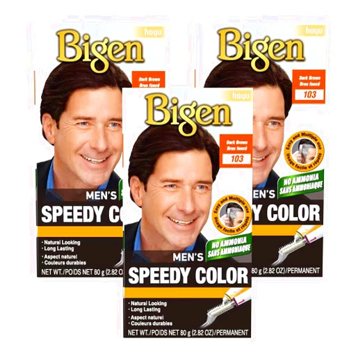 Bigen Men’s Speedy Color 103 Dark Brown - 3 Pack