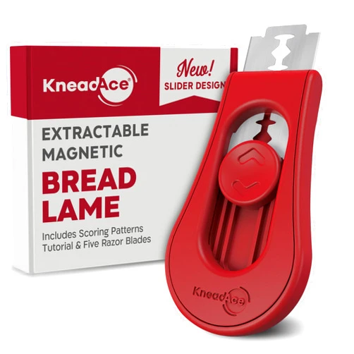 KNEADACE Upgraded Extractable & Magnetic Bread Lame Dough Scoring Tool - Professional Sourdough scoring tool for Sourdough Bread baking & Bread Making Tools - Scoring Patterns booklet & 5 Razor Blades