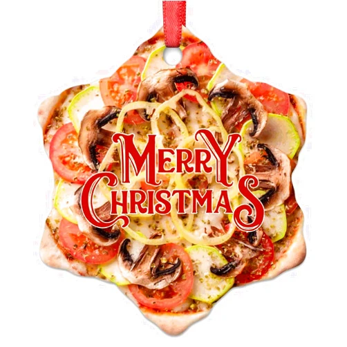 Guangpat Seafood Pizza Christmas Ornaments Cute Food Christmas Tree Ornaments Ceramic Round Pizza Personalized Christmas Ornaments 2022 Keepsake Christmas Decor, 3 inch
