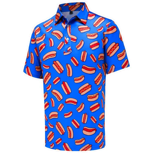 QIPNVY Golf Shirts for Men Short Sleeve Performance Moisture Wicking Dry Fit Mens Funny Golf Polo Shirts
