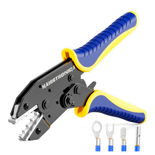 haisstronica Crimping Tool for Non-Insulated Terminal,AWG 22-6 Ratchet Wire Crimper Tool,Wire Terminal Crimper HS-7327