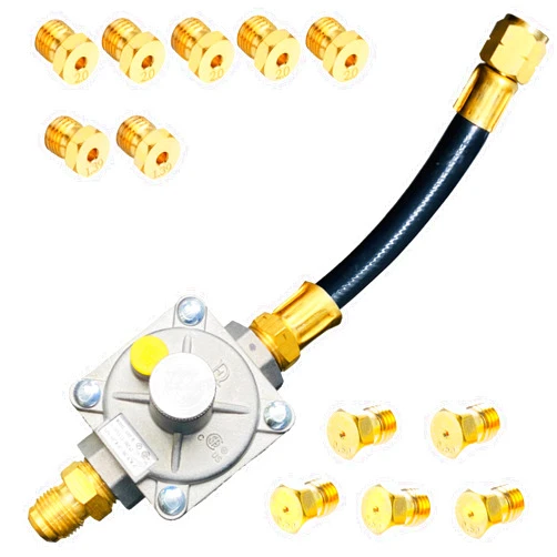 MCAMPAS Natural Gas/Propane Grill Conversion Kits, Natural Gas & Propane Gas Interchange Pressure Regulators Valve with Orifice Nozzle Fit for Weber Genesis or Genesis II