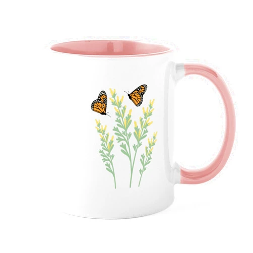 CafePress Sagebrush Flowers Monarch Butterflies Mugs 11 oz (325 ml) Ceramic Coffee Mug