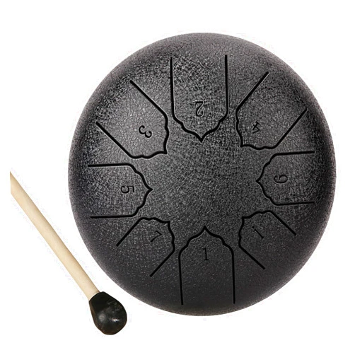 TWODEER Steel Tongue Drum Rain Chime, Rain Drum for Outside, Rain Drum Instrument for Outside, Steel Tongue Drum Rain Chime Waterproof, Steel Tongue Drum 6 Inches 8 Notes, Mini Handpan Drum (Black)