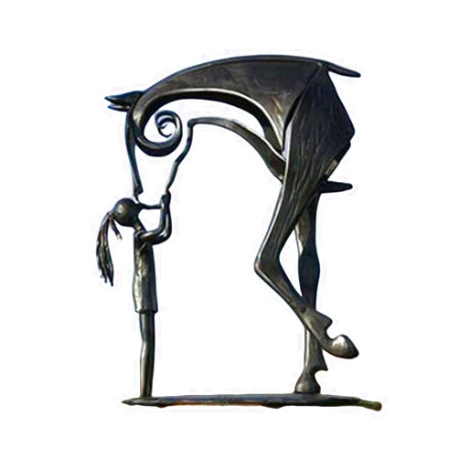 HIGGEL Metal Horse Sculpture Office Desktop Gift Modern Antique Metal Crafts Home Decoration (Kiss Horse)