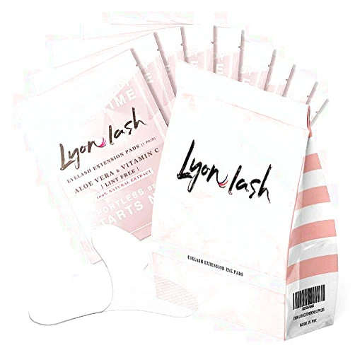 Lyon lash 100 Pairs Eyelash Extension Under Eye Gel Pads by Lyon Lash - Lint Free with Aloe Vera Hydrogel Eye Patches, Premium Eyelash Extension Supplies & Beauty Tools, Fit Most Eye Shape, Stick Well