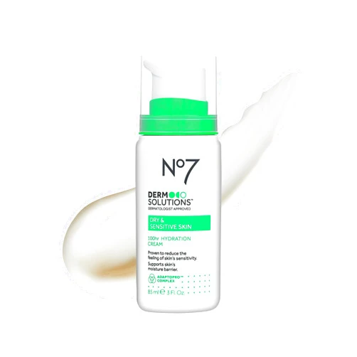No7 Derm Solutions 100hr Hydrating Face Moisturizer - Face Cream Formulated with Ceramides, Niacinamide & Adaptogens to Help Maintain Moisture Barrier - For Sensitive & Dry Skin (3 Fl Oz)