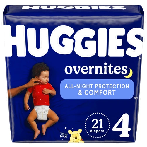 HUGGIES Nighttime Baby Diapers Size 4, 21 Ct, Huggies Overnites
