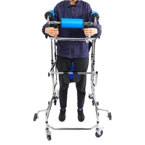Coehazelf Floorstanding Adult Walker,Seniors Walking Aid Hemiplegia Rehabilitation Standing Frame, Standing Walker Lower Limb Training for 59.06-70.87in Mobility-impaired People