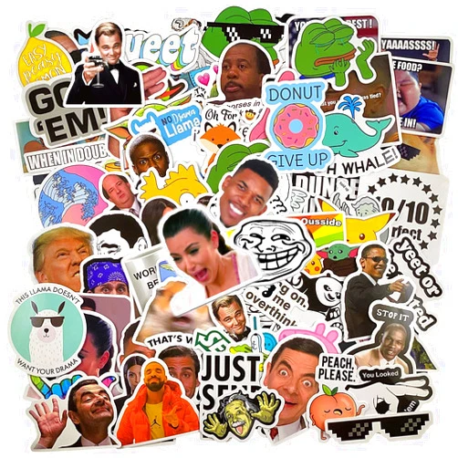 A Sticker Shop (122 Pcs) Funny Meme Vinyl Stickers Pack, Vine Stickers for Laptop, iPhone, Water Bottles, Computer, and Hydro Flask, DIY Decor for Bumper Wall