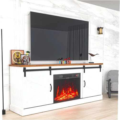 Delnavik Farmhouse TV Stand with Fireplace for 70