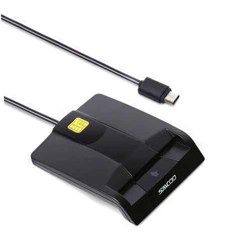 Saicoo Type C Smart card reader Saicoo DOD Military USB-C Common Access CAC Card Reader, Compatible with Mac OS, Win (Don't Support VA PIV Card)